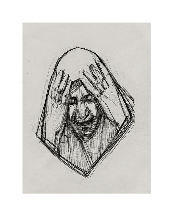 "95. Це не сон, 2022 / It’s not a nightmare, 2022 папір, вугілля / paper, charcoal 60 x 42 см"
